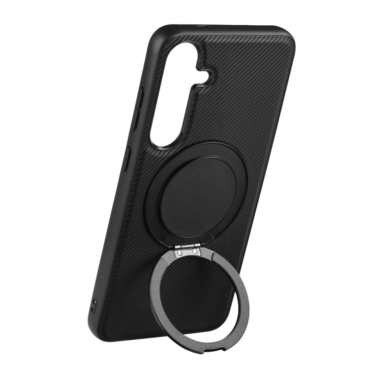 For Samsung Galaxy S24+ 5G ViLi TCY Series Kevlar Leather Texture Rotating Holder Phone Case(Black)