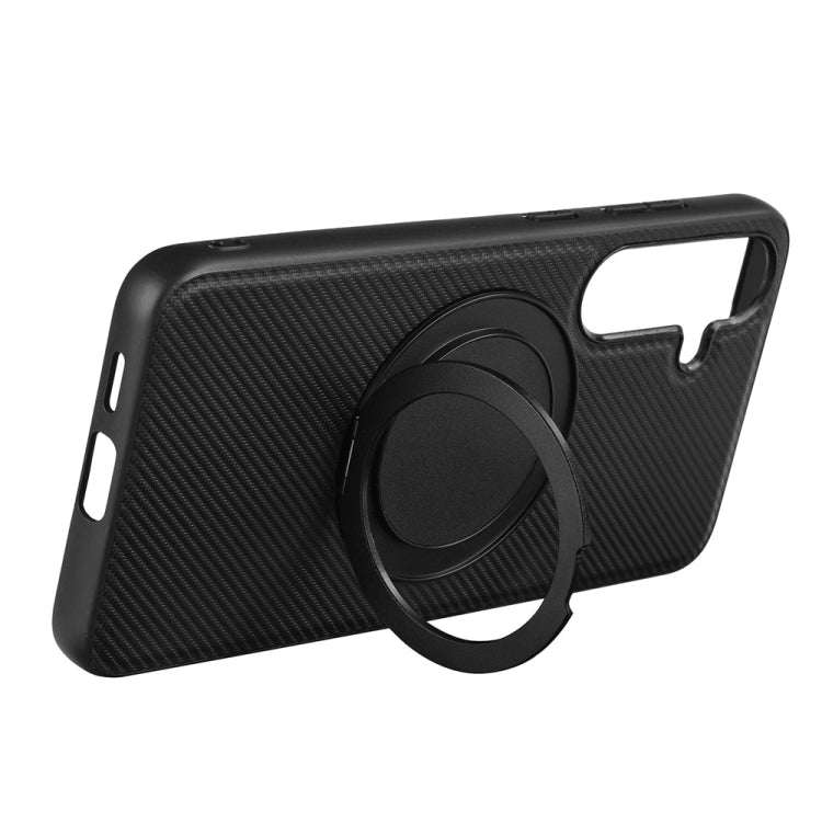 For Samsung Galaxy S25 5G ViLi TCY Series Kevlar Leather Texture Rotating Holder Phone Case(Black)