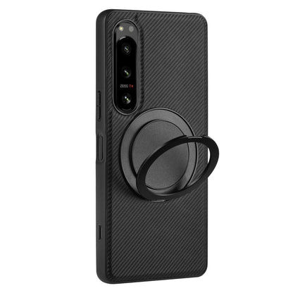 Pour Sony Xperia 1 IV ViLi TCY Series Étui de téléphone en cuir Kevlar avec support rotatif (noir)