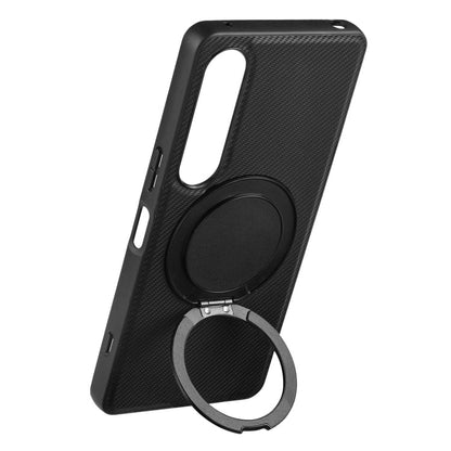 Pour Sony Xperia 1 IV ViLi TCY Series Étui de téléphone en cuir Kevlar avec support rotatif (noir)