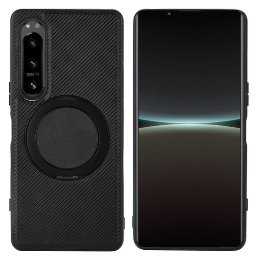 For Sony Xperia 5 IV ViLi TCY Series Kevlar Leather Texture Rotating Holder Phone Case(Black)
