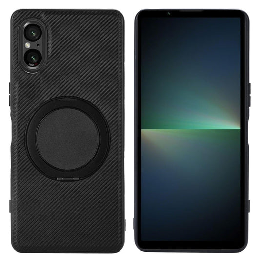 For Sony Xperia 5 V ViLi TCY Series Kevlar Leather Texture Rotating Holder Phone Case(Black)