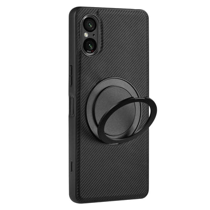 For Sony Xperia 5 V ViLi TCY Series Kevlar Leather Texture Rotating Holder Phone Case(Black)