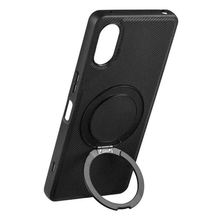 For Sony Xperia 5 V ViLi TCY Series Kevlar Leather Texture Rotating Holder Phone Case(Black)
