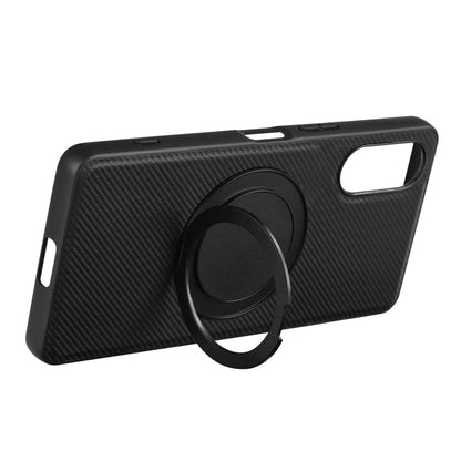 For Sony Xperia 5 V ViLi TCY Series Kevlar Leather Texture Rotating Holder Phone Case(Black)