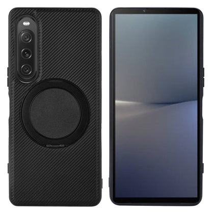 For Sony Xperia 10 V ViLi TCY Series Kevlar Leather Texture Rotating Holder Phone Case(Black)