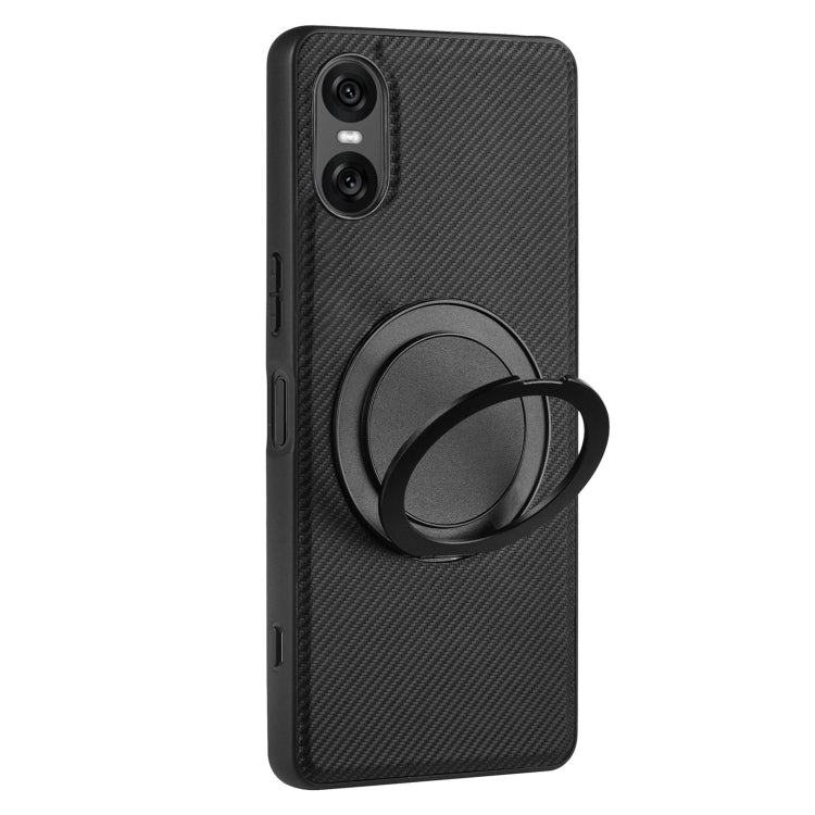 For Sony Xperia 10 VI ViLi TCY Series Kevlar Leather Texture Rotating Holder Phone Case(Black)