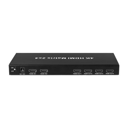 Measy MT4324 Matrice HDMI 4K 30Hz 2 entrées 4 sorties avec commutation fluide, prise AU (Noir)