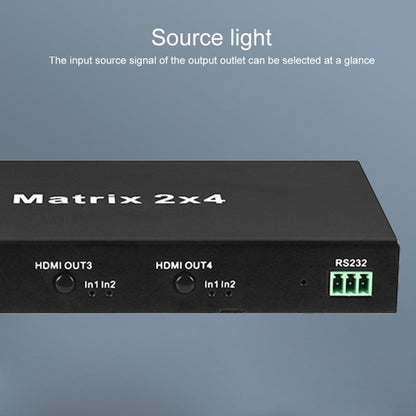 Measy MT4324 Matrice HDMI 4K 30Hz 2 entrées 4 sorties avec commutation fluide, prise AU (Noir)