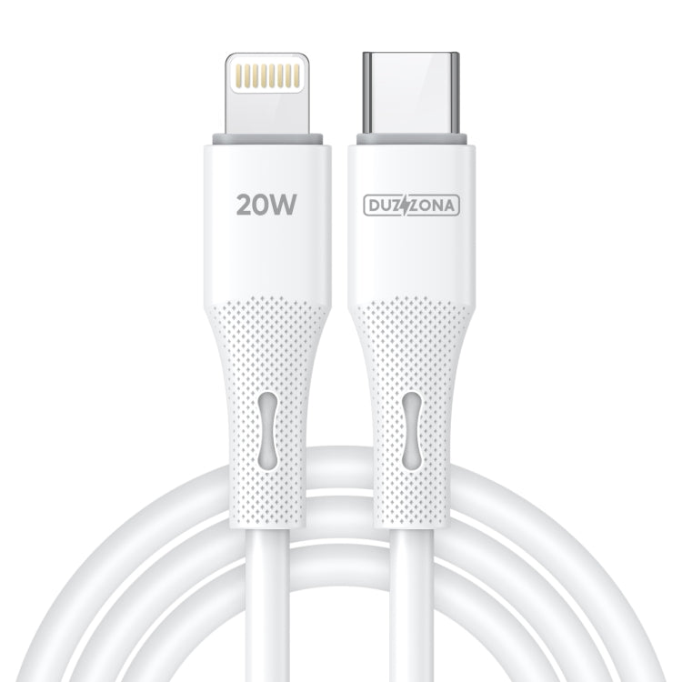 Câble de charge rapide DUZZONA A10 PD20W 480Mbps Type-C vers 8 broches, longueur : 1 m (blanc)