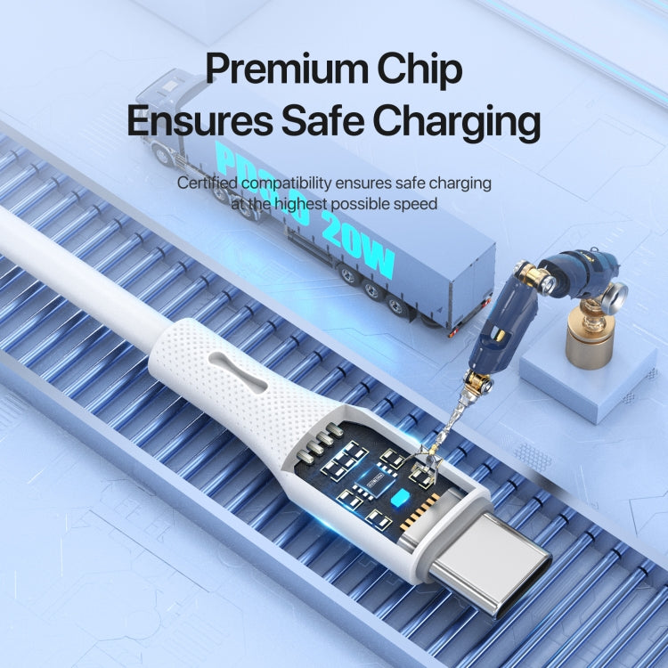 Câble de charge rapide DUZZONA A10 PD20W 480Mbps Type-C vers 8 broches, longueur : 1 m (blanc)
