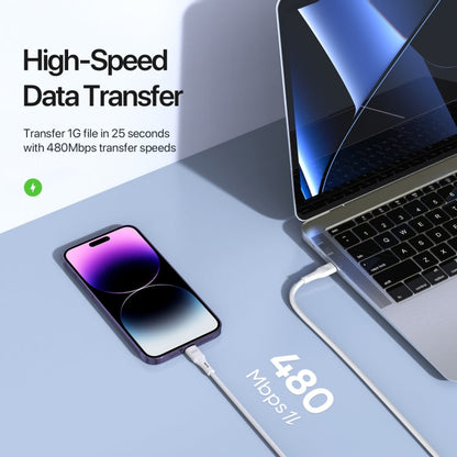 Câble de charge rapide DUZZONA A10 PD20W 480Mbps Type-C vers 8 broches, longueur : 1 m (blanc)