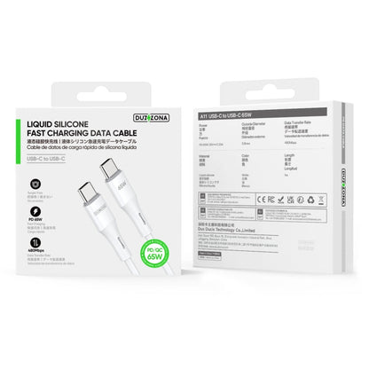 DUZZONA A11 PD65W 480Mbps Type-C to Type-C Fast Charging Cable, Length:1m(White)