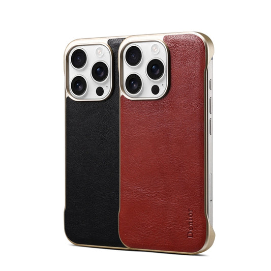 For iPhone 15 Pro Max Denior MagSafe Genuine Leather Calf Texture  Phone Case(Red)