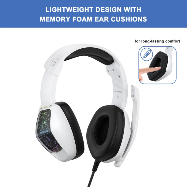 KOTION EACH G6000 On-Ear Gaming Headset with Mic, Length: About 2.1m(Black White)
