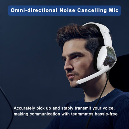 KOTION EACH G6000 On-Ear Gaming Headset with Mic, Length: About 2.1m(Black White)