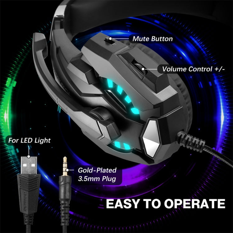 KOTION EACH G9000 Pro On-Ear Gaming Headset with Mic, Cable Length: About 2.1m(Black)