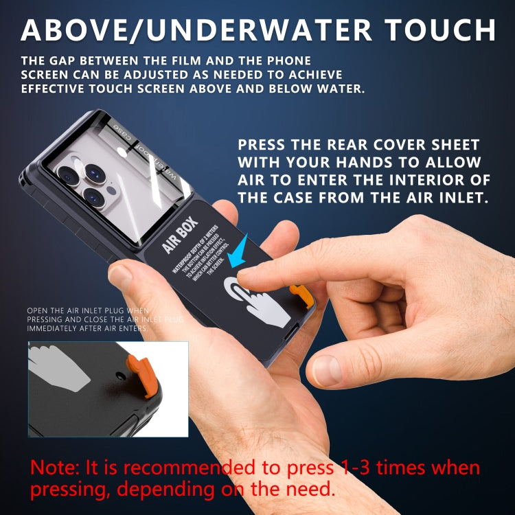 RedPepper Air Box Max 6.9 IP68 Waterproof Phone Case for 6.9 inch Phone(Black)