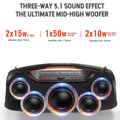 HOPESTAR A60 100W Outdoor Portable IPX6 Waterproof Bluetooth Speaker with Microphone(Black)