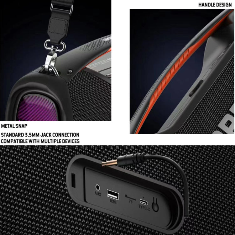 HOPESTAR A60 100W Outdoor Portable IPX6 Waterproof Bluetooth Speaker with Microphone(Black)