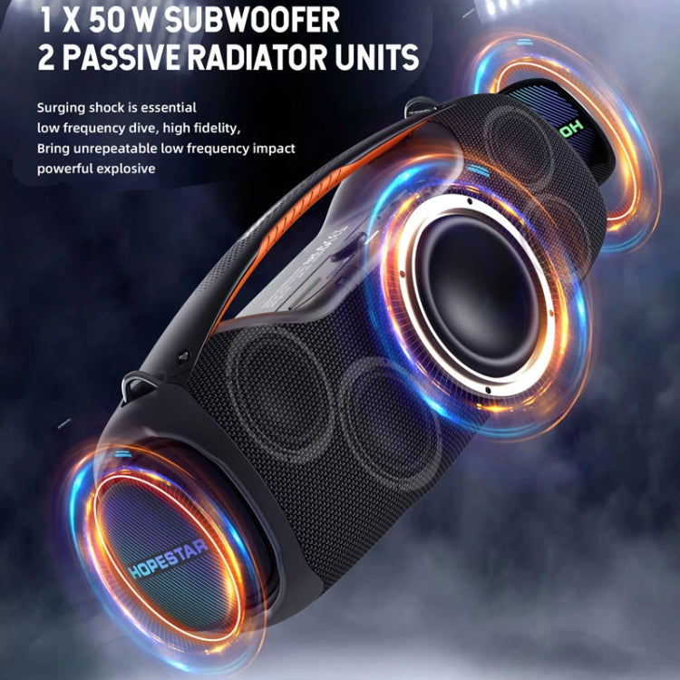 HOPESTAR A60 100W Outdoor Portable IPX6 Waterproof Bluetooth Speaker with Microphone(Black)