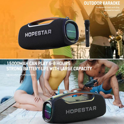 HOPESTAR A60 100W Outdoor Portable IPX6 Waterproof Bluetooth Speaker with Microphone(Black)