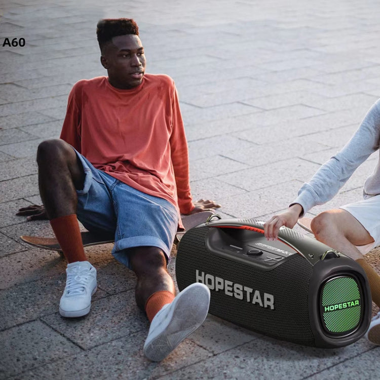 HOPESTAR A60 100W Outdoor Portable IPX6 Waterproof Bluetooth Speaker with Microphone(Black)