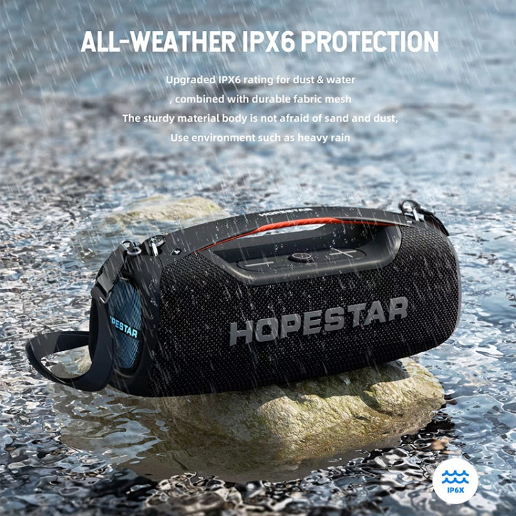 HOPESTAR A60 100W Outdoor Portable IPX6 Waterproof Bluetooth Speaker with Microphone(Black)