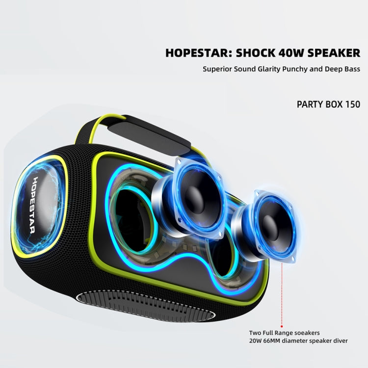 HOPESTAR Party Box 150 40W Outdoor Portable IPX5 Waterproof Bluetooth Speaker(Grey)