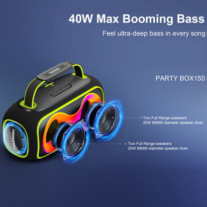 HOPESTAR Party Box 150 40W Outdoor Portable IPX5 Waterproof Bluetooth Speaker(Grey)