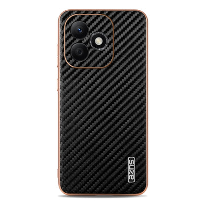 For Honor X60i AZNS Electroplated Edge Carbon Fiber Texture Phone Case(Black)