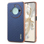 For Honor X60 AZNS Electroplated Edge Carbon Fiber Texture Phone Case(Blue)
