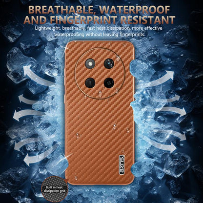 For Honor X60 Pro AZNS Electroplated Edge Carbon Fiber Texture Phone Case(Brown)