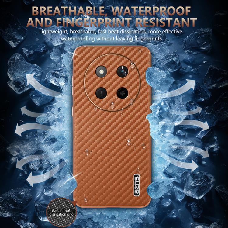 For Honor X60 Pro AZNS Electroplated Edge Carbon Fiber Texture Phone Case(Blue)