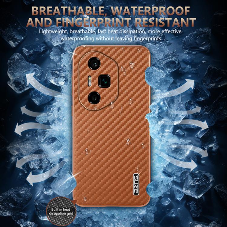 For Honor 300 Ultra AZNS Electroplated Edge Carbon Fiber Texture Phone Case(Green)