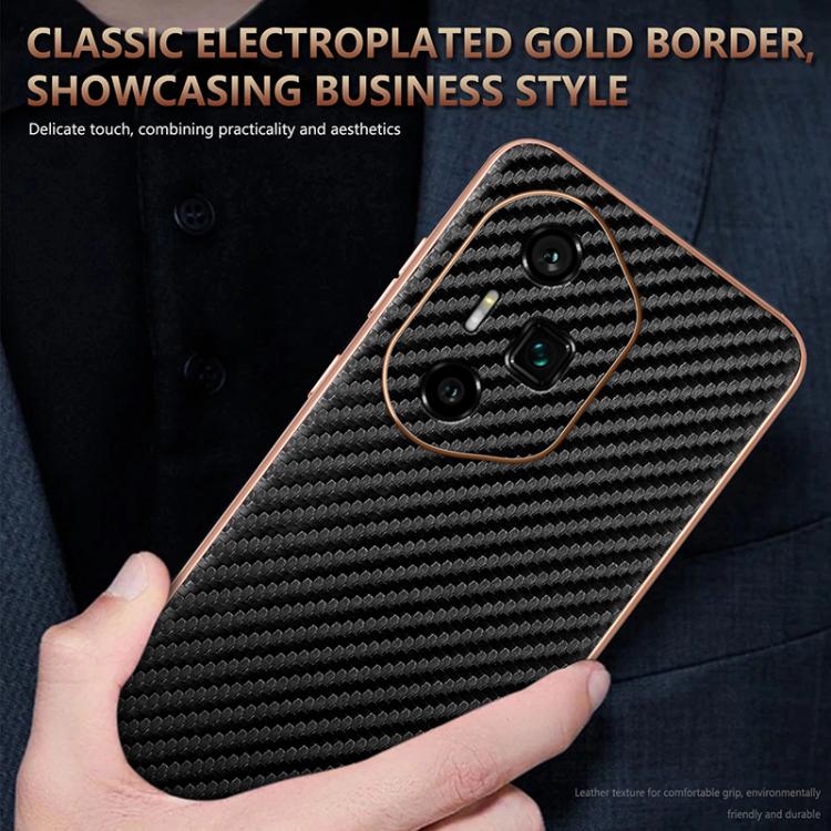 For Honor 300 Ultra AZNS Electroplated Edge Carbon Fiber Texture Phone Case(Green)