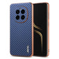 Pour Honor Magic7 AZNS Étui de téléphone à texture en fibre de carbone avec bord galvanisé (Bleu)
