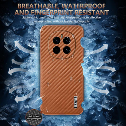 Pour Honor Magic7 AZNS Étui de téléphone à texture en fibre de carbone avec bord galvanisé (Bleu)