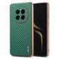 Pour Honor Magic7 AZNS Étui de Téléphone Texture Fibre de Carbone avec Bord Galvanisé (Vert)