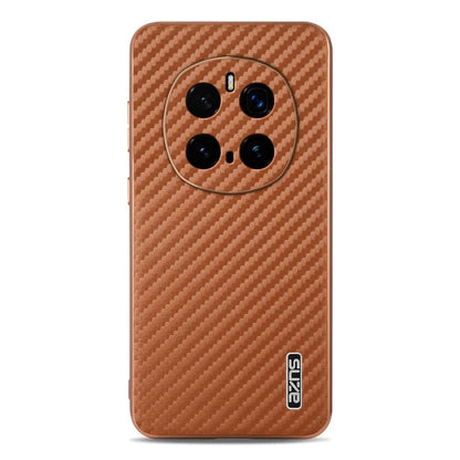 For Honor Magic7 Pro AZNS Electroplated Edge Carbon Fiber Texture Phone Case(Brown)