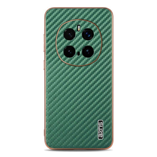 Pour la coque de téléphone For Honor Magic7 Pro AZNS en fibre de carbone avec bords électroplaqués (vert)