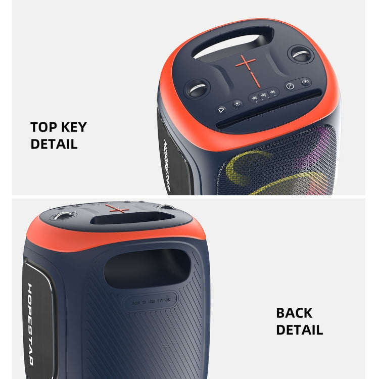HOPESTAR PARTY130 Outdoor Dual Mic Long Endurance Bluetooth Speaker(Black)