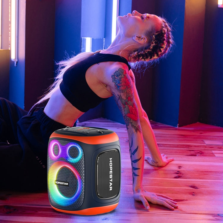 HOPESTAR PARTY130 Outdoor Dual Mic Long Endurance Bluetooth Speaker(Black)