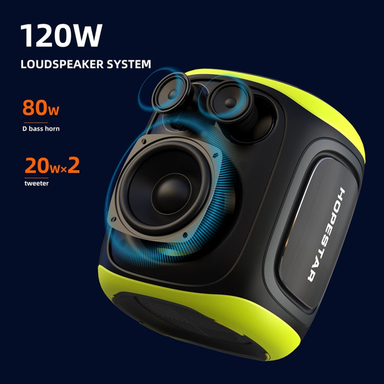 HOPESTAR PARTY130 Outdoor Dual Mic Long Endurance Bluetooth Speaker(Black)