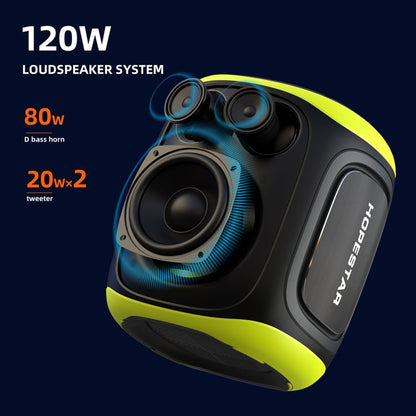 HOPESTAR PARTY130 Outdoor Dual Mic Long Endurance Bluetooth Speaker(Black)