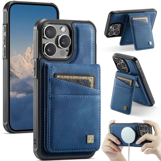 Pour iPhone 13 Pro AutSpace A12 MagSafe Housse de téléphone magnétique avec porte-cartes RFID (Bleu)