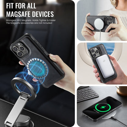 For iPhone 13 Pro AutSpace A12 MagSafe Magnetic RFID Card Bag Phone Case(Black)