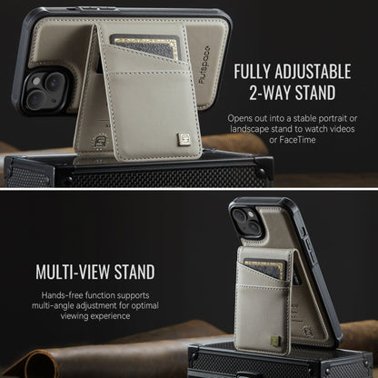 For iPhone 13 AutSpace A12 MagSafe Magnetic RFID Card Bag Phone Case(Khaki)