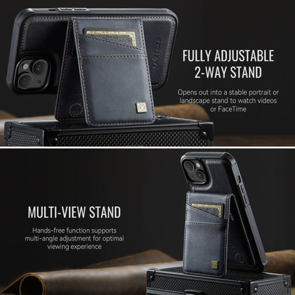 For iPhone 13 AutSpace A12 MagSafe Magnetic RFID Card Bag Phone Case(Black)