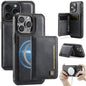 For iPhone 13 Pro Max AutSpace A13 MagSafe Magnetic RFID Flip Card Bag Phone Case(Black)